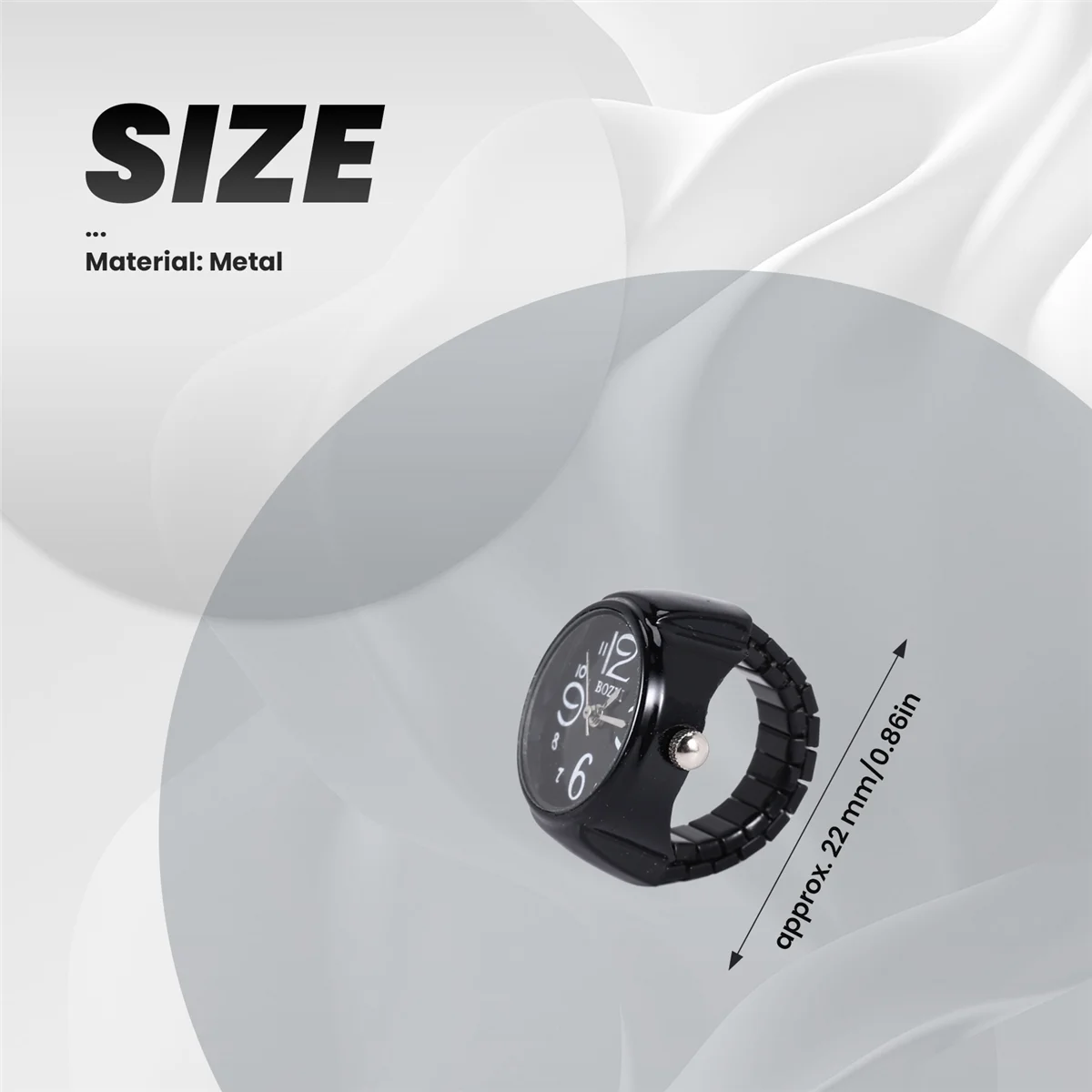 ABQR – montre de poche à Quartz pour hommes, chiffres arabes, avec anneau de doigt, 0.87 pouces, tendance