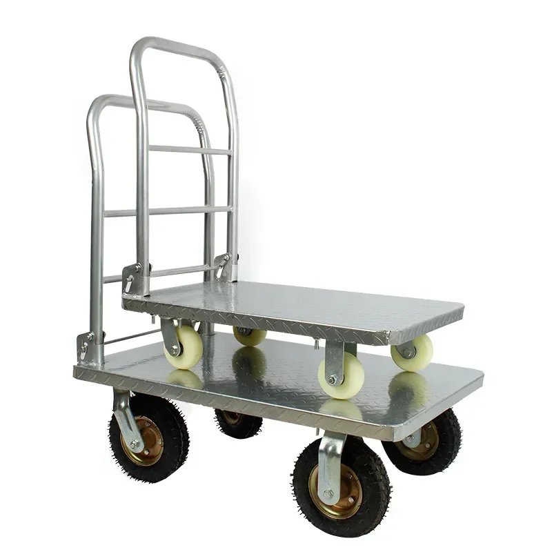 Multi-functional trolley flatbed trailer moving flatbed trailer trolley pulling load bearing folding trailer