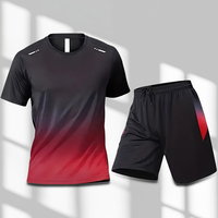 New Plus Size Summer Men's T-Shirt Shorts Set Men Badminton Quick Drying Fitness Training Sport Outdoor Casual Running Tracksuit