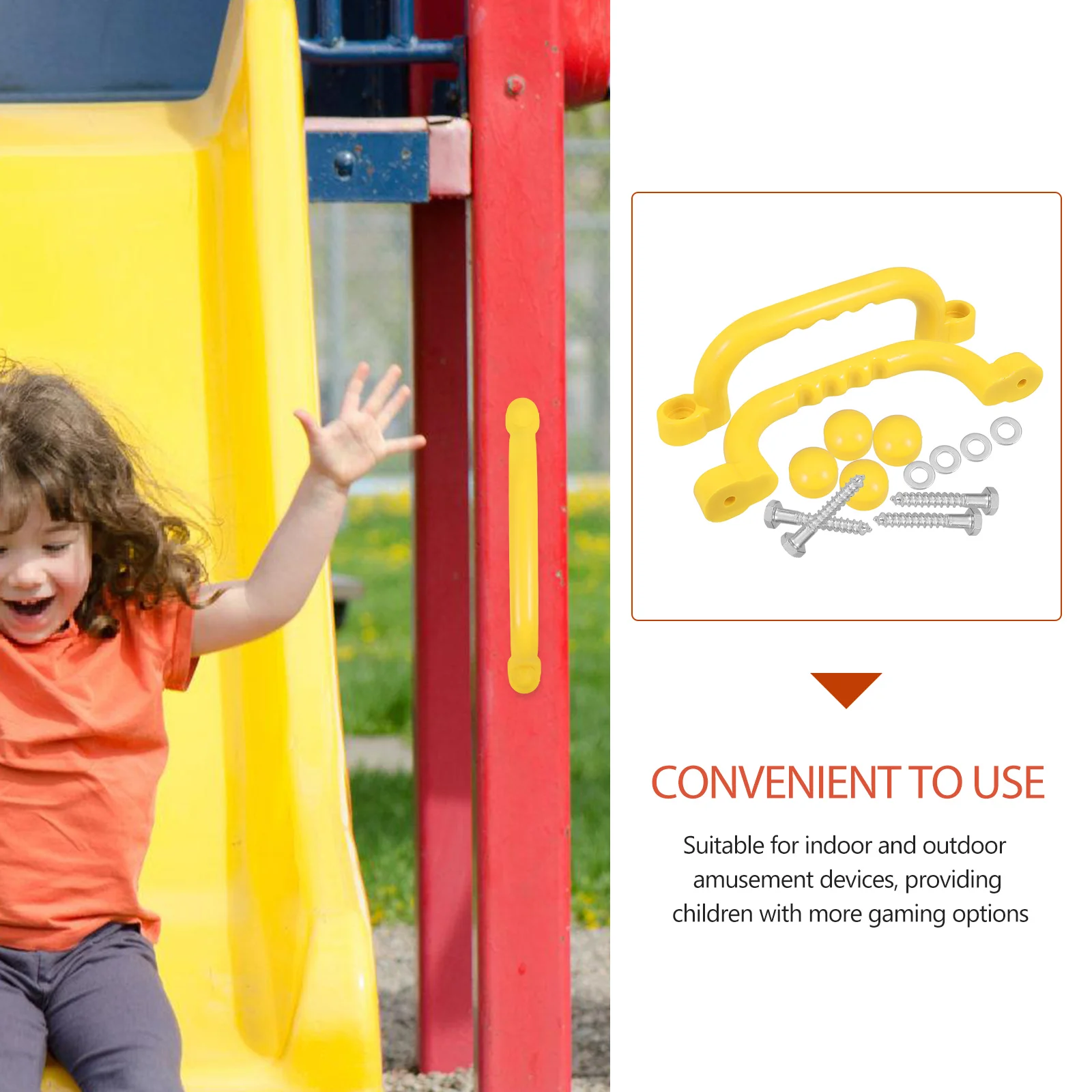 2Pcs Non-Slip Playground Safety Handles Plastic Kids Grab for Climbing Frames Treehouse Swing Frame Outdoor Playground Handles