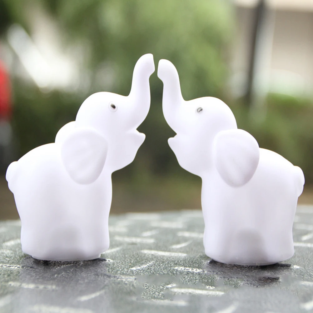 

4Pcs Elephant Night Light Color Changing LED Operated Desk Lamp Romantic Bedroom Home Decor Elephant Night Light