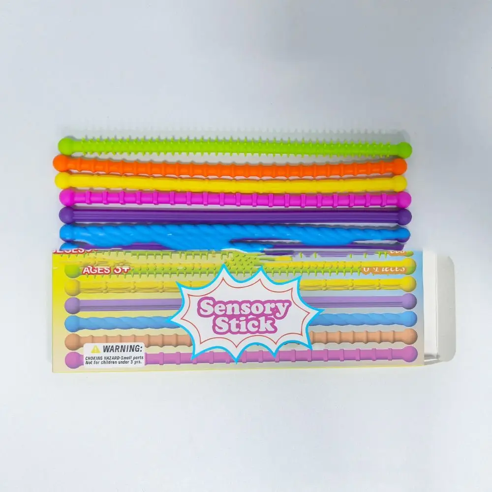 Silicone Texture DIY Sensory Strip Toys Stretchable Enhancing Attention Silent Decompressors Rings Unique Elastic Noodles