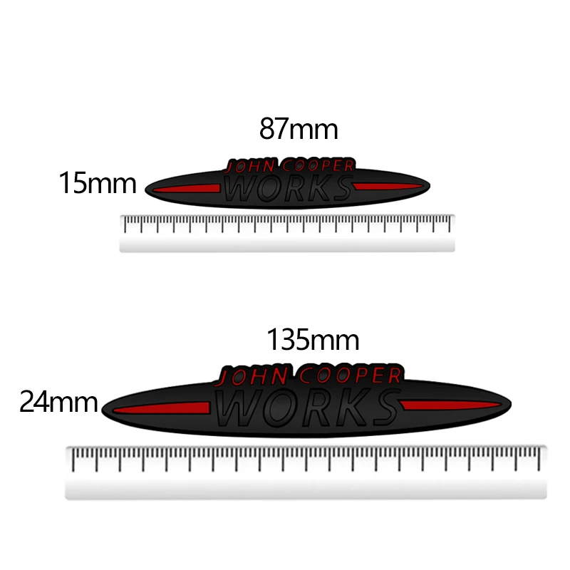 JCW Black Emblem Car Styling 3D Sticker Metal Front Hood Grille Badge For MINI Cooper S R55 R56 F54 F56 F55 F60 Body Decoration