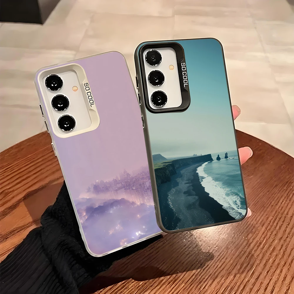 Seaside City Soft Edge Hard Shell Phone Case for Samsung Galaxy A15 A16 A17 A22 A25 A26 A30 A31 A32 A33 A34 A53 5G Cover Fundas