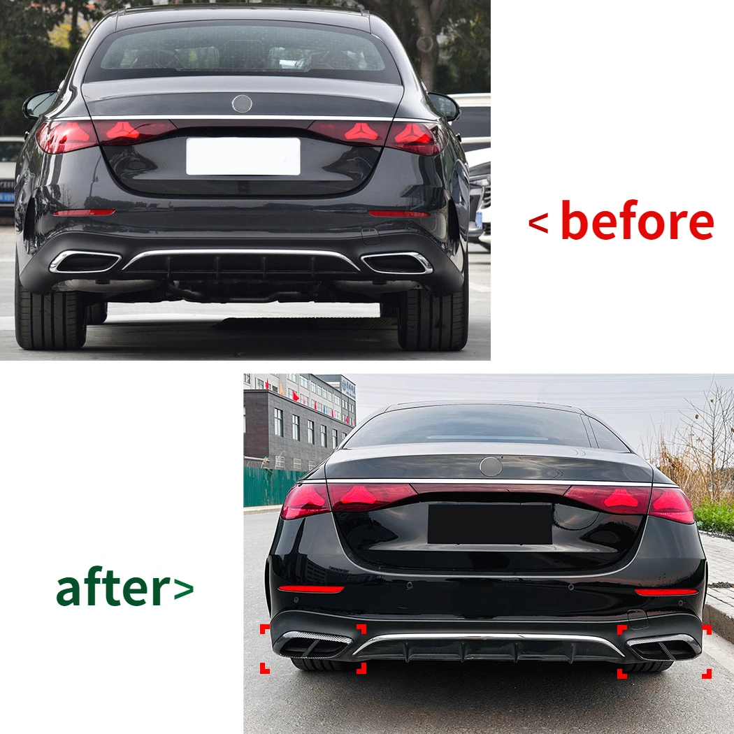 For Mercedes Benz 2024+ W214 E Class E260 E300 AMG High Quality Rear Tail Throat Pipe Cover Exterior Car Sticker Modification