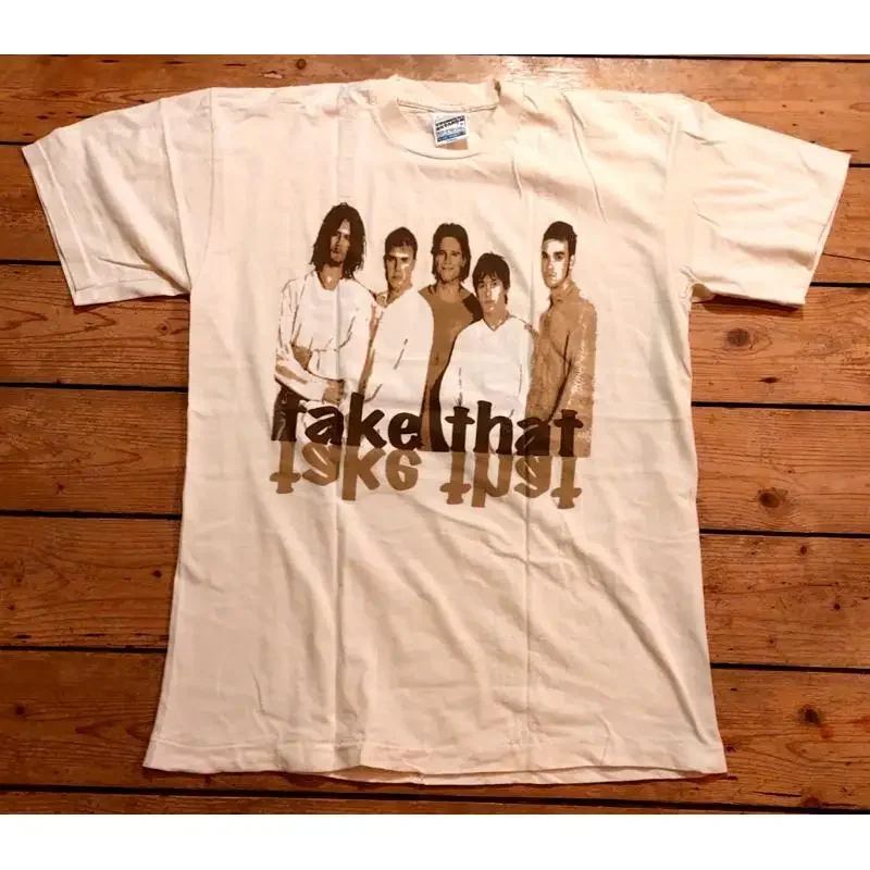 TAKE THAT Vintage '95 Europe Tour T Shirt White L LP CD Robbie Williams Westlife