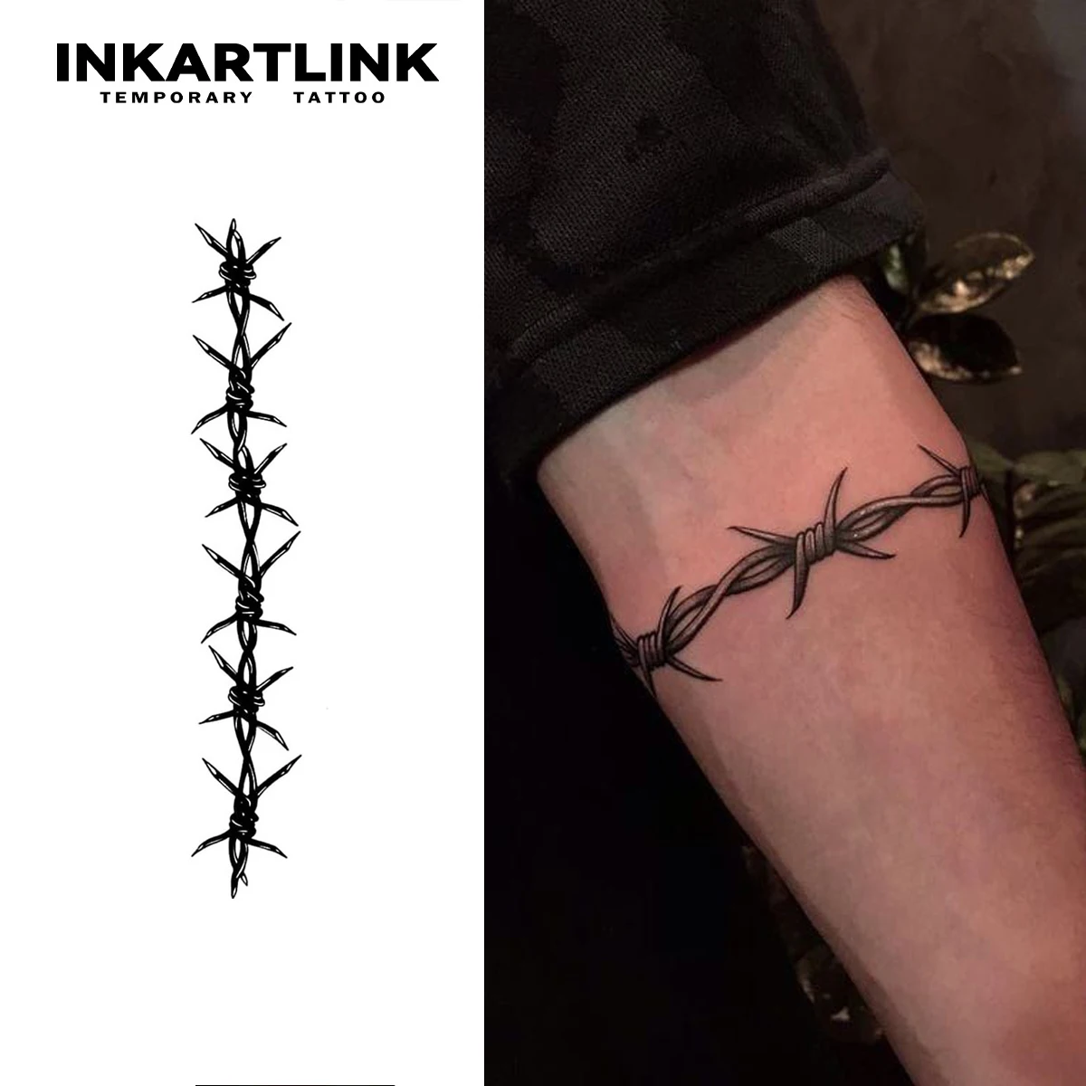 Wire Thorn temporary tattoo sticker, waterproof magic tattoo, lasts to 15 days fake tattoo, semi permanent tattoo