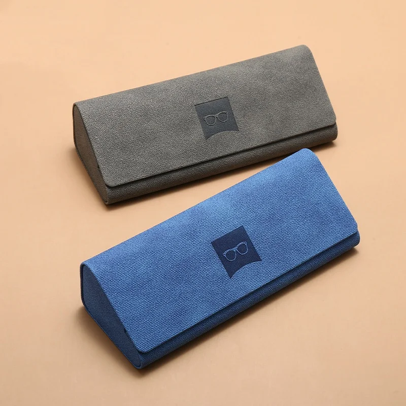 Simple Large Anti-Pressure Portable Flip-Top Glasses Iron Box with Fabric Texture for Storing Sunglasses