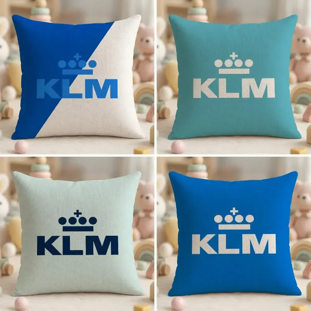 Famous Airline K-KLMS Cushion Cover Ultra Soft Throw Pillow Cover Skin Friendly for Sofa Bed Home Decor Gift