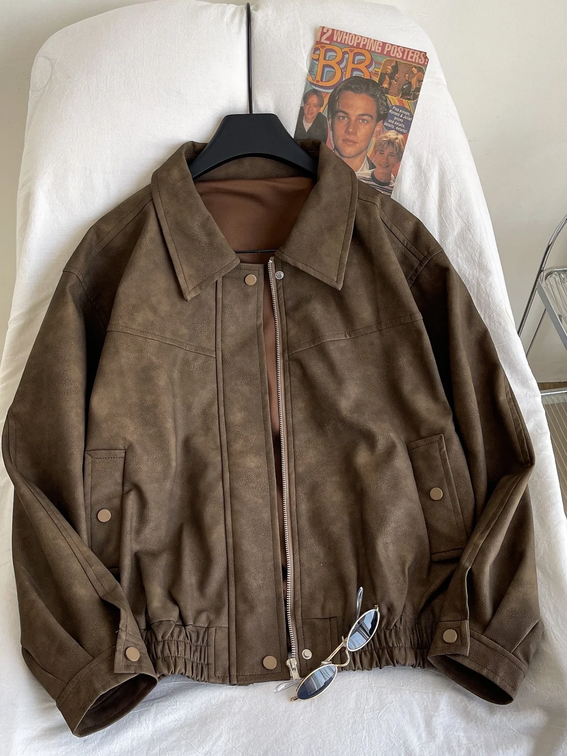 

Ретро American Faion Long Sve на молнии с металлическими пуговицами из кожи оленя, бархатное женское пальто, топ на осень 2023 г.