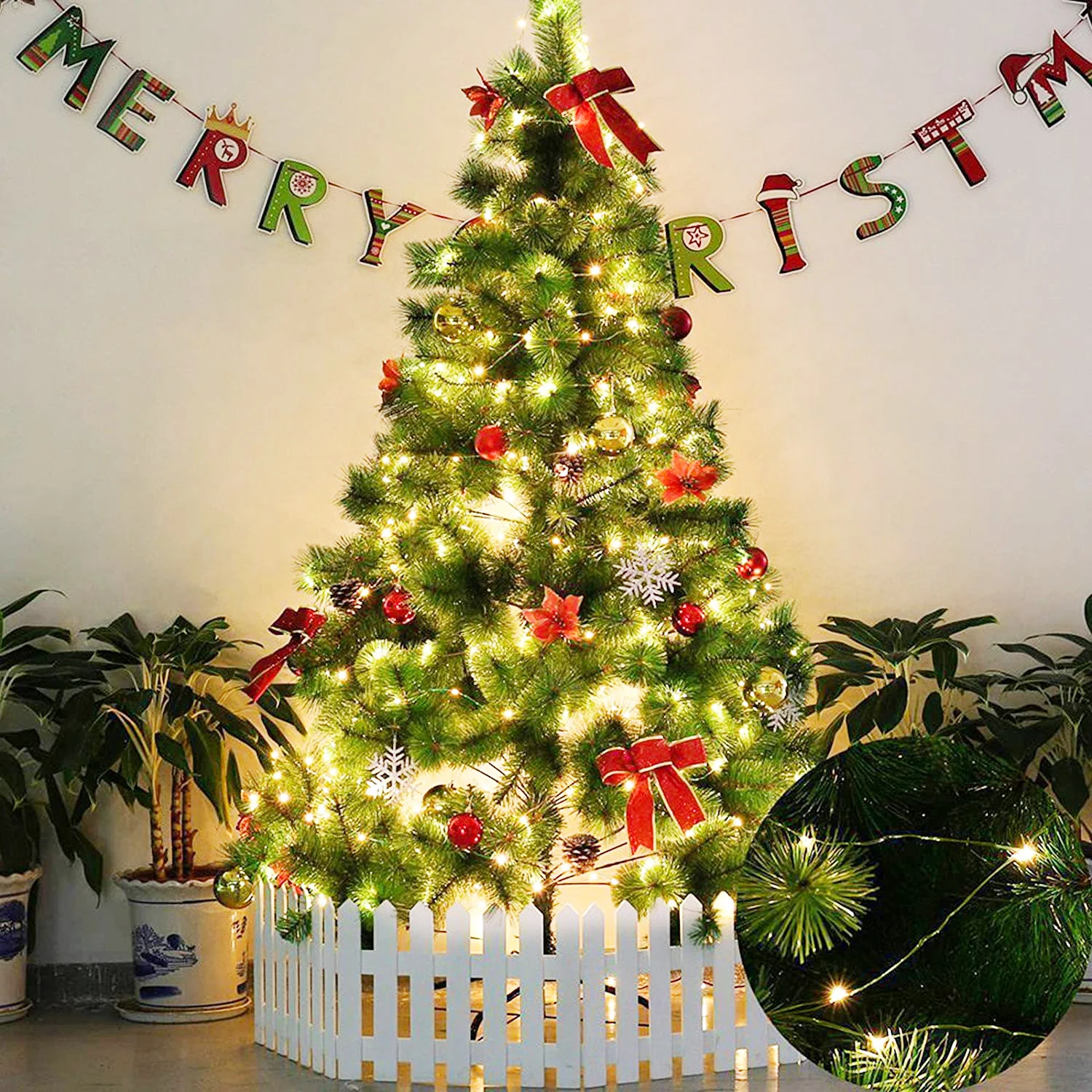 2000 LED Christmas Lights Garden Outdoor Waterproof Plug Fairy Lights Led String Remote Control Tree Wedding Decoration Party