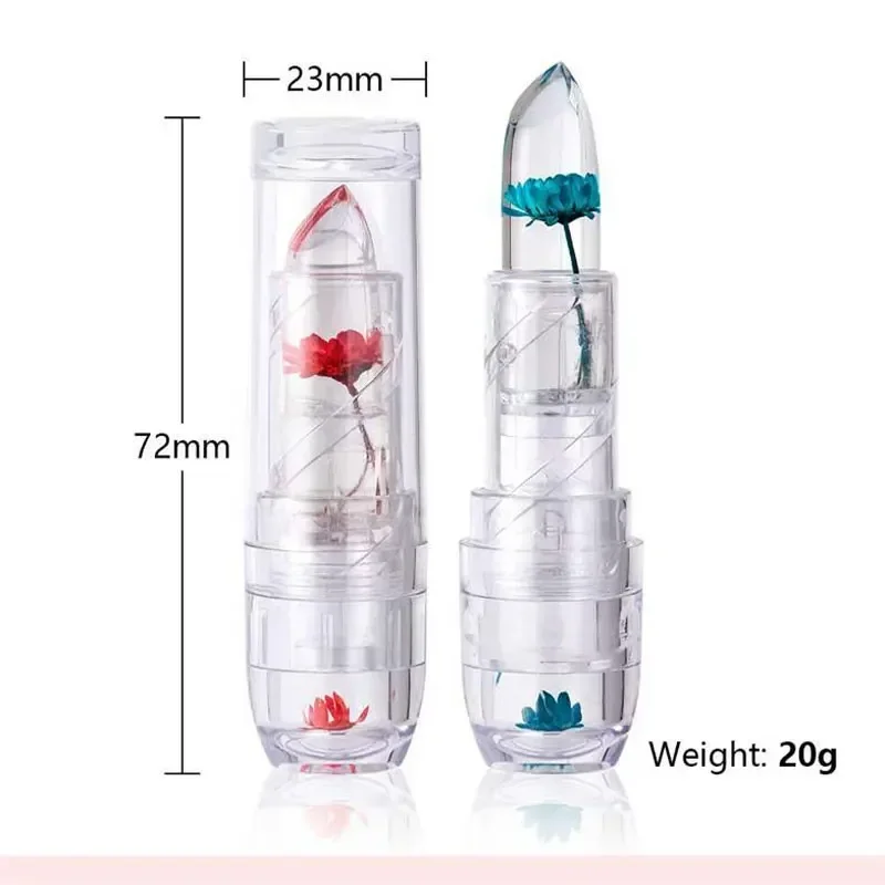 Magic Jelly Flower Lipstick Temperature Change Lipstick Transparent Moisturizing Lip Gloss Non-Stick Cup Color-Changing Lipstick