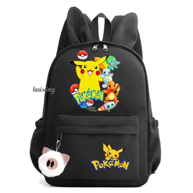 Hot MINISO Set Pikachu Pokémon Backpack Children Toy Schoolbag Pikachu Charizard Gengar Bulbasaur Backpack Kids Birthday Gift 