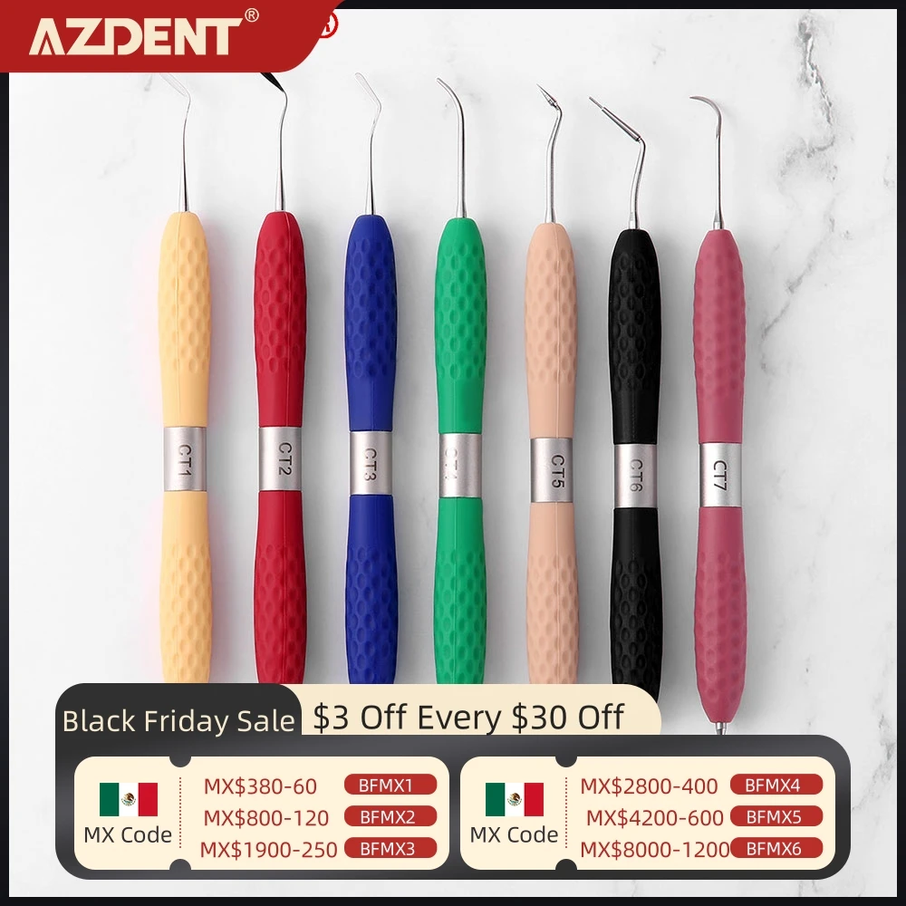 AZDENT Dental Resin Filler Aesthetic Restoration Kits Silicone Handle For LM Resin Knife Plastic Dresser Dentistry Instruments