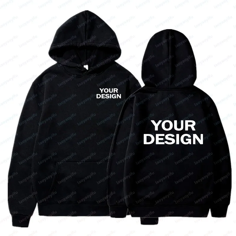Custom Prints Men's Women's  Long Sleeve  Hoodie Loose Casual Wear Solid Color Streetwear Hoodies Hooded Personality Sweatshirts