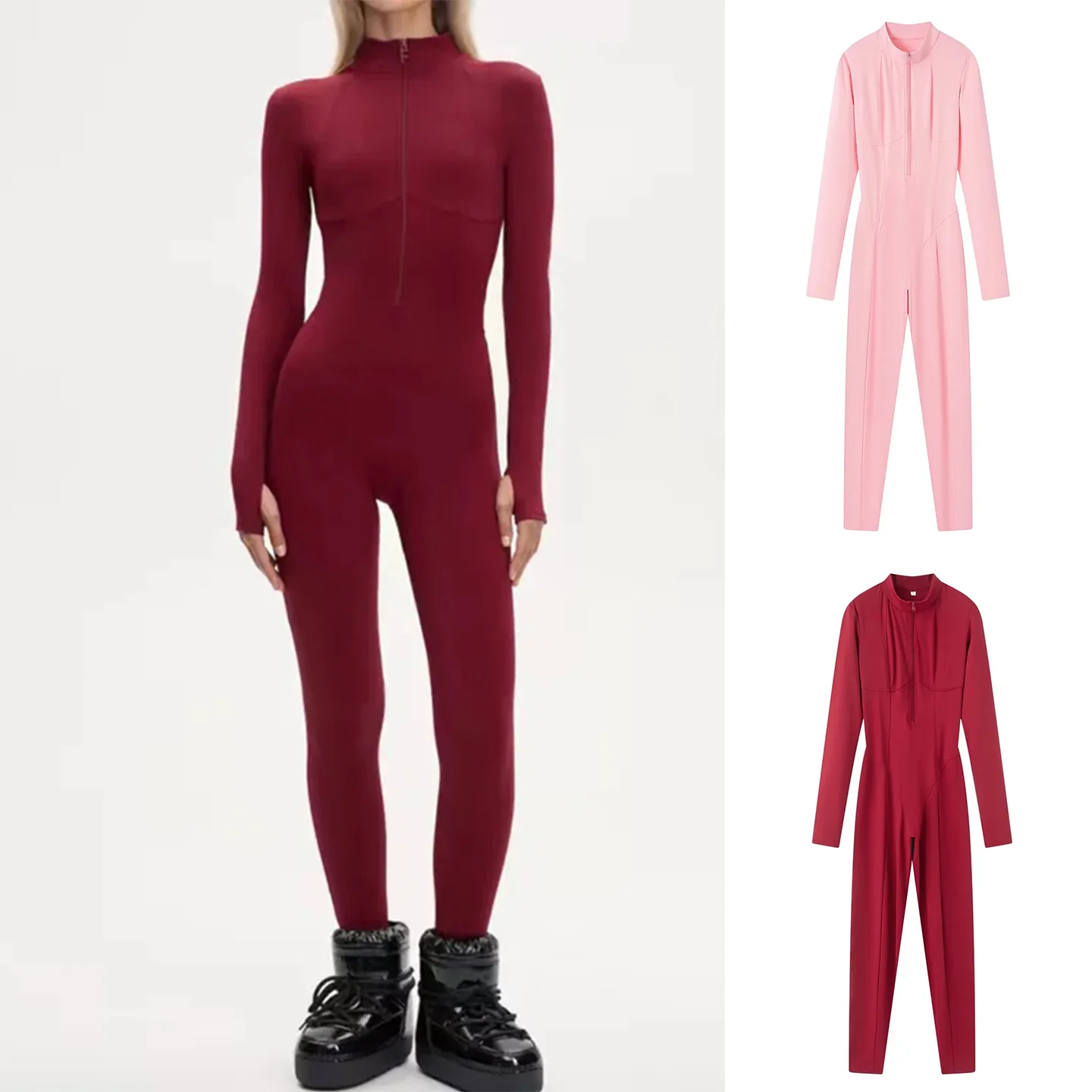 

Spring New Women's Design Casual Straight Tube 3D a Yoga Sports One-Piece Suit High Waist Long Pants Polyester Fiber