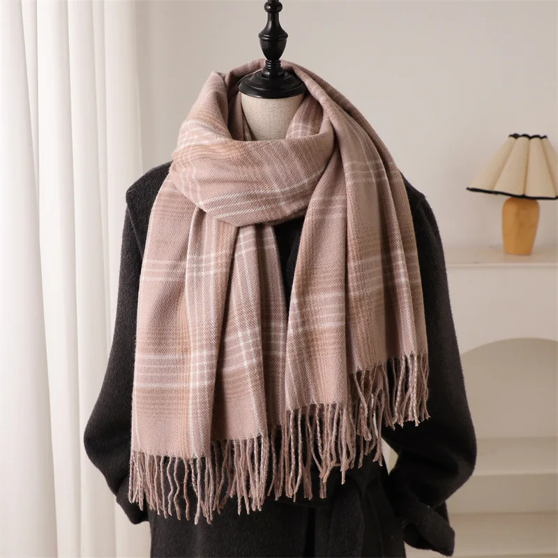 Automne hiver arts graphiques Plaid imitation Cachemire châle cou hommes femmes Wild chaud mode Commuter gland couple foulard