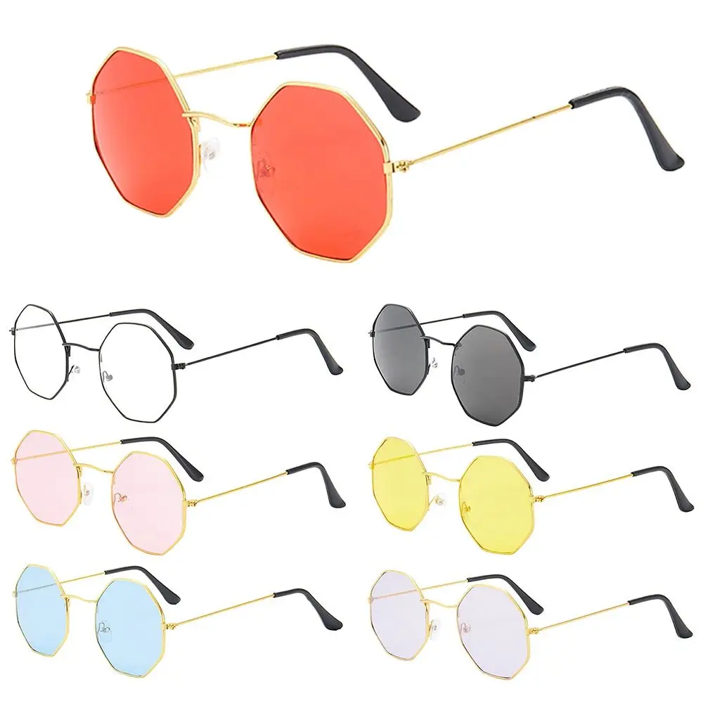 Polygon Sun Glasses UV Protection Sunglasses for Men/Women Small Frame Square Sunglasses Metal Sunglasses Fashion Shades