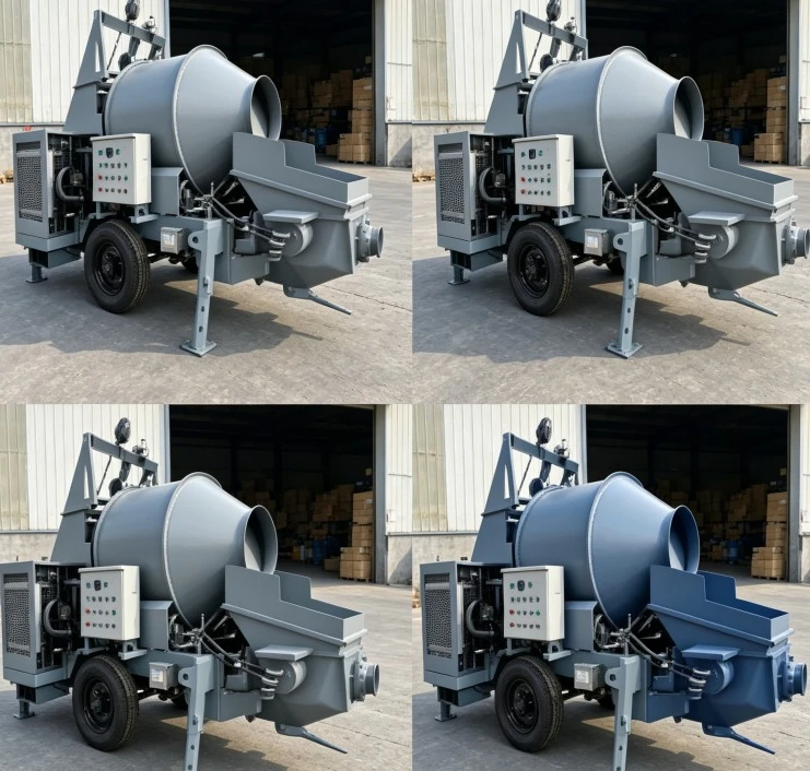 Long-distance Concrete Mixing and Pumping Integrated Machine Mobile Concrete Pump Trailer Mounted