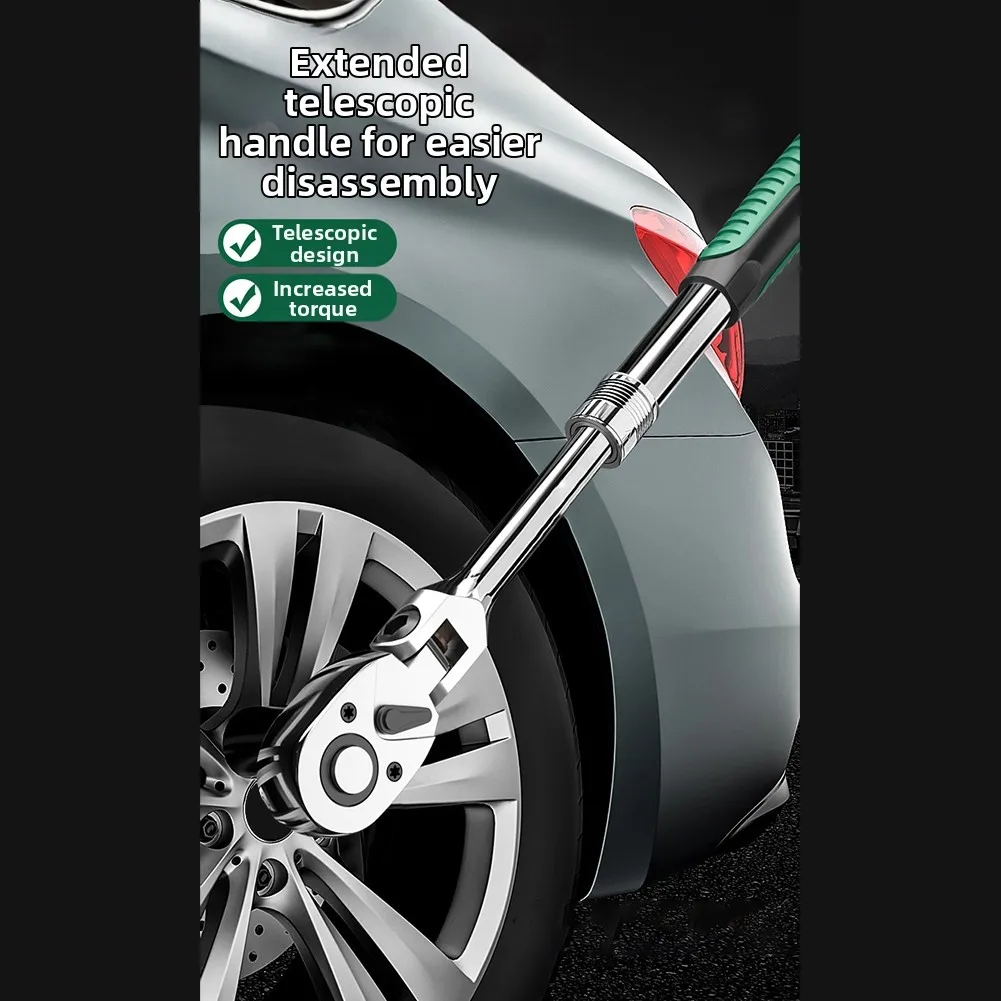 Adjustable Head Ratchet Wrench with Quick Socket Change Thumb Operated Reverse Switch and 180 Degree Head Flexibility