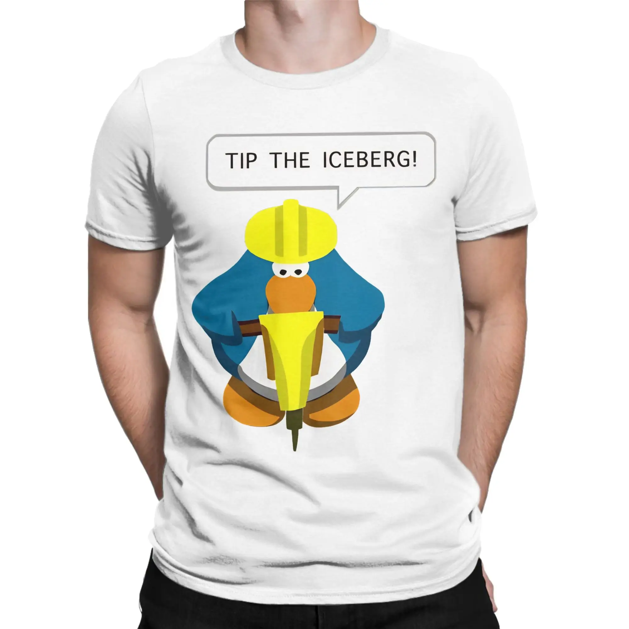 Clubs Penguins Tip The Iceberg   T-Shirt Beach  Cotton T-Shirts For Mens Harajuku Design Tee Shirt Short Sleeve Vintage Top Tees