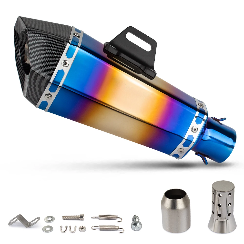 AKRA Sticker 51mm Cone Hexagon Motorcycle Exhaust Muffler Modify Racing Line For GSXS150 R15 MT03 CB400X Z400 C400X ZX10R NVX155