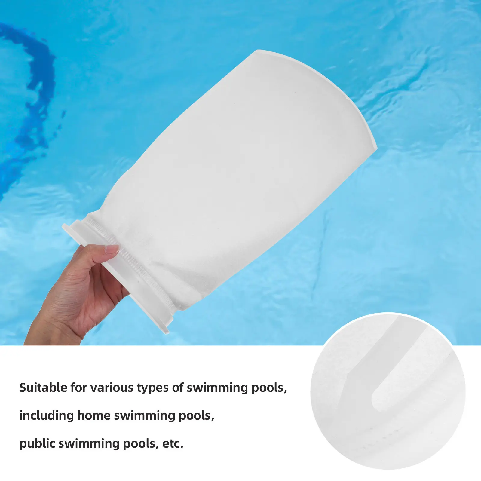Pool Skimmer Sock Filter Bag Reusable Leaf Hair Debris Catcher for Above Ground Inground Pools Spa Hot Tub