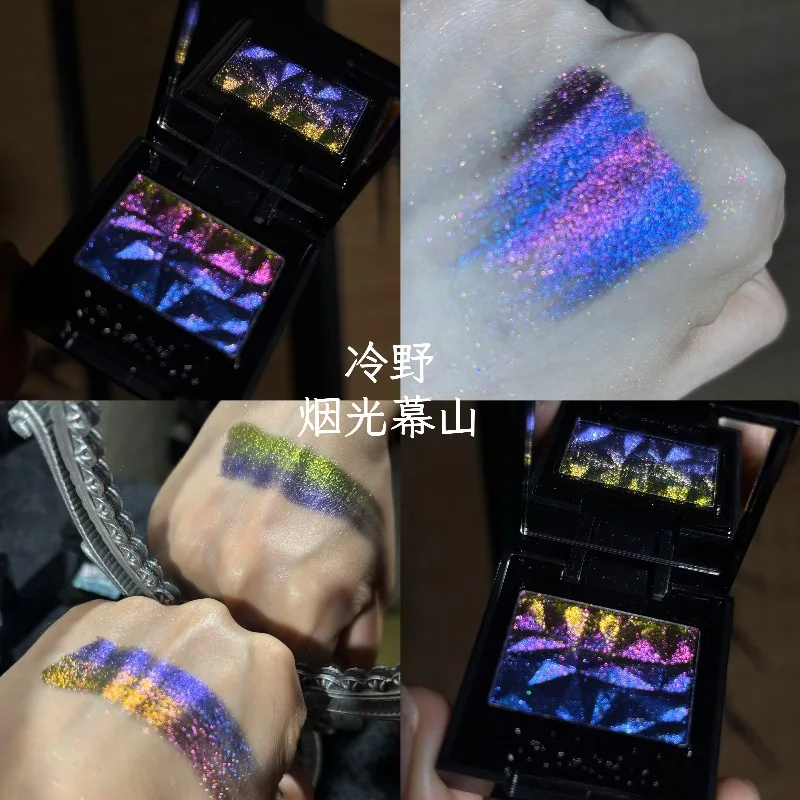 Coldnwild Chameleon Gradient Eyeshadow Highlighter Palette Waterproof Long-Lasting,Easy To Blend,Duochrome Shimmer Eye Makeup