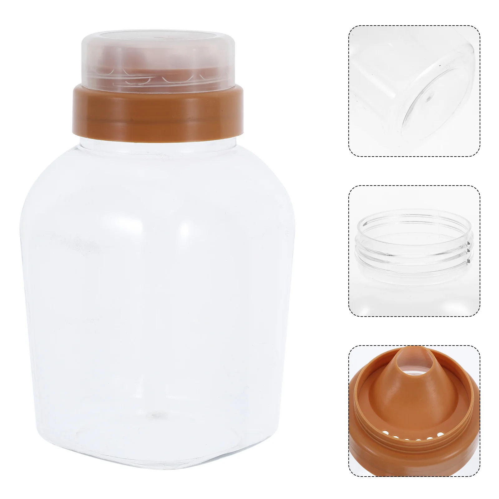 

4pcs Clear Plastic Honey Jars 720Ml Squeeze Dispenser Refillable Storage Container Kitchen Syrup Sauce Jar With Lid Leak-Proof