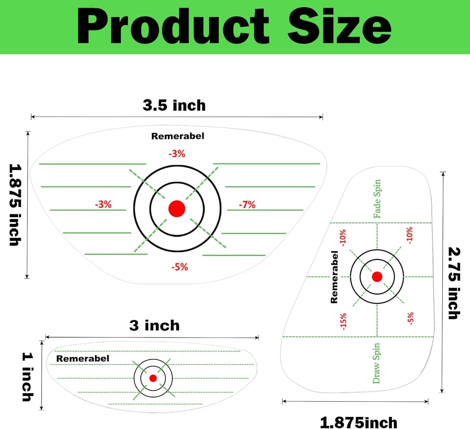 Golf Driver Blue Impact Tape Set Labels 150 pcs Self-Teaching Sweet Spot and Consistency Analysis Training Aids Target Sticker