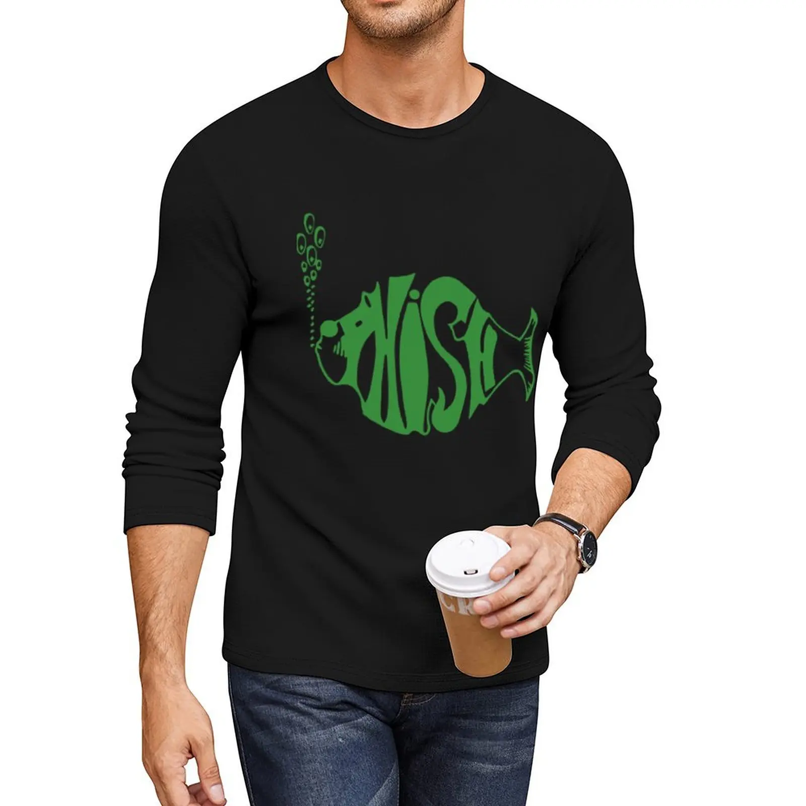 

Phish green Long T-Shirt hippie clothes mens t shirts casual stylish