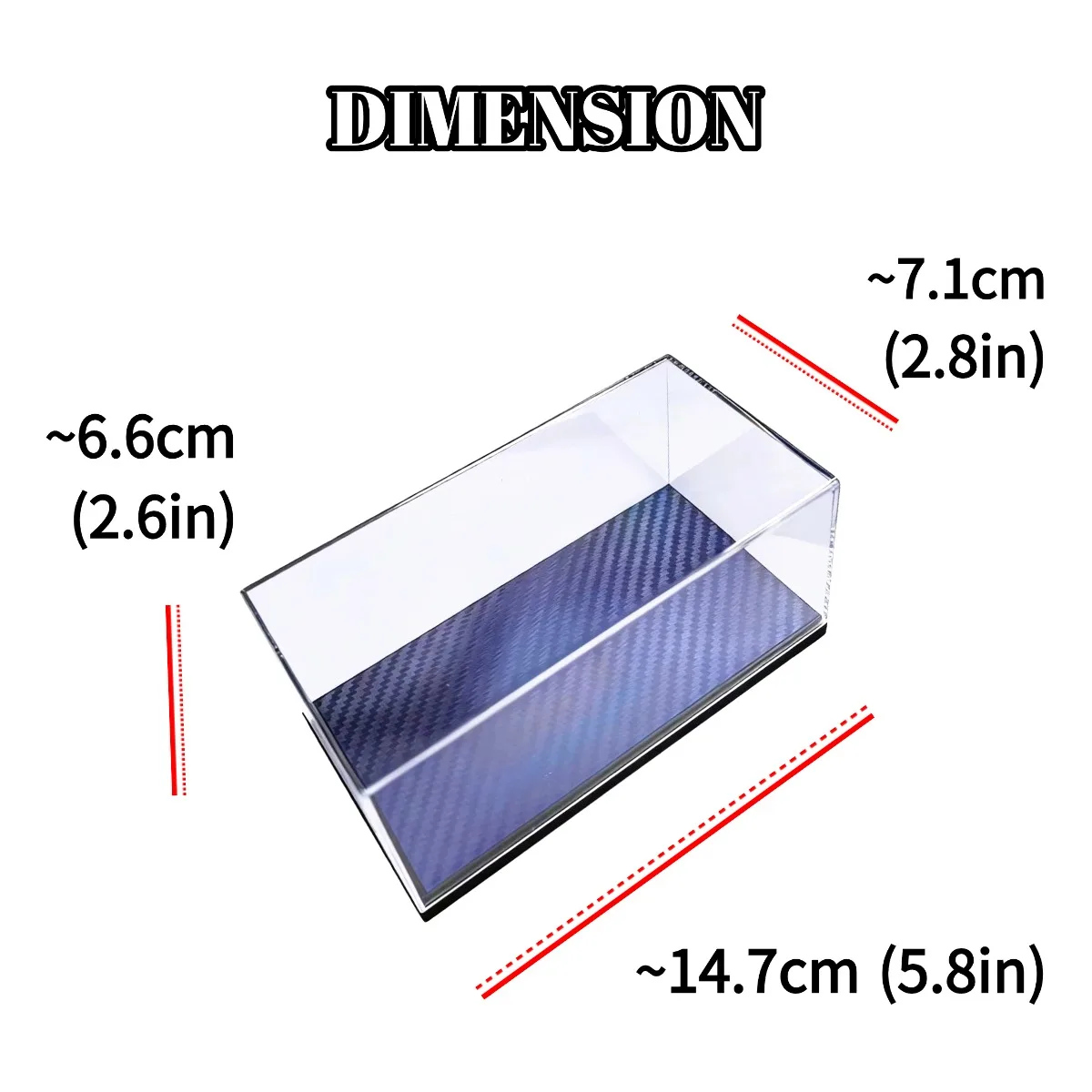 アクリルディスプレイケースボックス 5.8インチ x 2.8インチ スケール1:43 1:64 1:87 車模型コレクション収納フィギュアミニチュアDIYビルディングジオラマ用