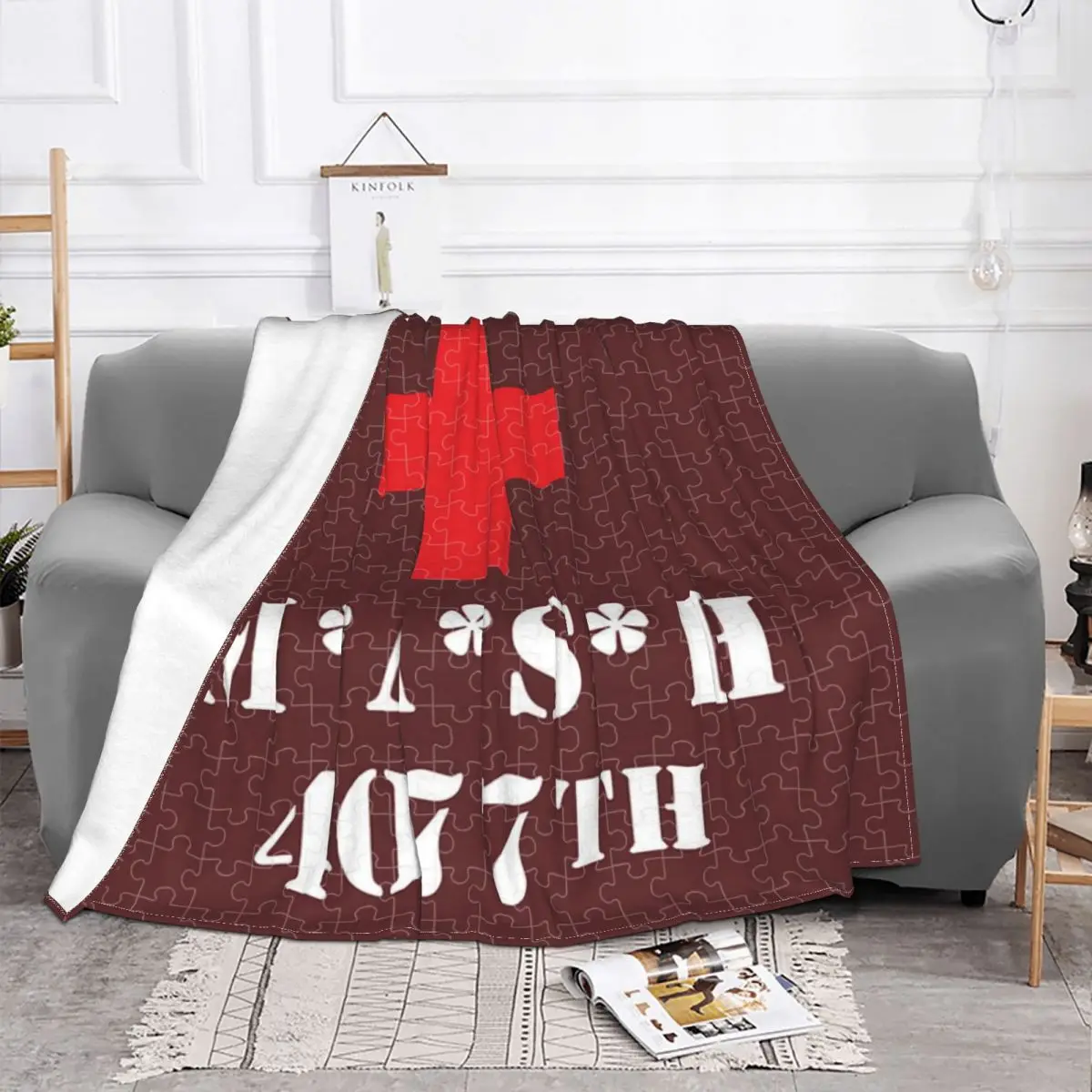 4077th Mash US Army Medic Blanket Warm Fleece Soft Flannel Hawkeye Kinger Alan Alda War Throw Blankets for Bed Sofa Home Spring