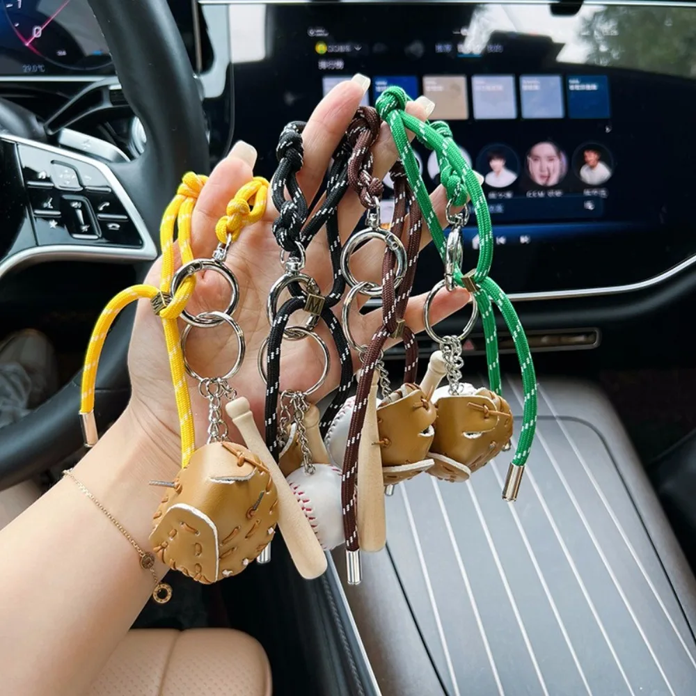 

Creative DIY Baseball Keychain Handmade Rope Hanging Accessory Bag Pendant Couple Bracelet Gift