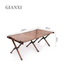 GIANXI Walnut Table Camping Large Desktop Reinforced Solid Wood Set Outdoor Portable Strong Load Bearing Camping Folding Table