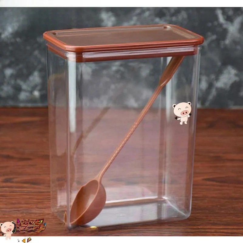 

Большая квадратная пластиковая банка для хранения чая и жемчужной пудры, контейнер для кухонных принадлежностей, коммерческое использование