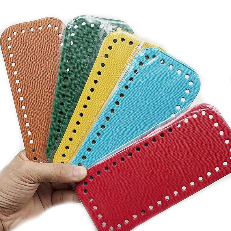 

18*8CM Rectangle Oval PU Bag Bottom For Knitting Bag Handbag Bottom With Holes Wear-Resistant Shoulder Bag Parts DIY Accessories