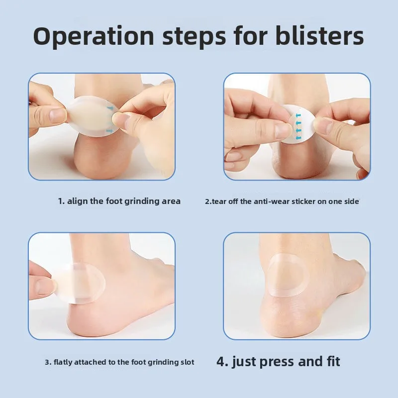 50 STUKS Voetverzorging Hydrocolloid Pads Kussens Lijm Anti-Slijtage Schoenen Stickers Pijnbestrijding Patch Liner Hoge Hak Sticker