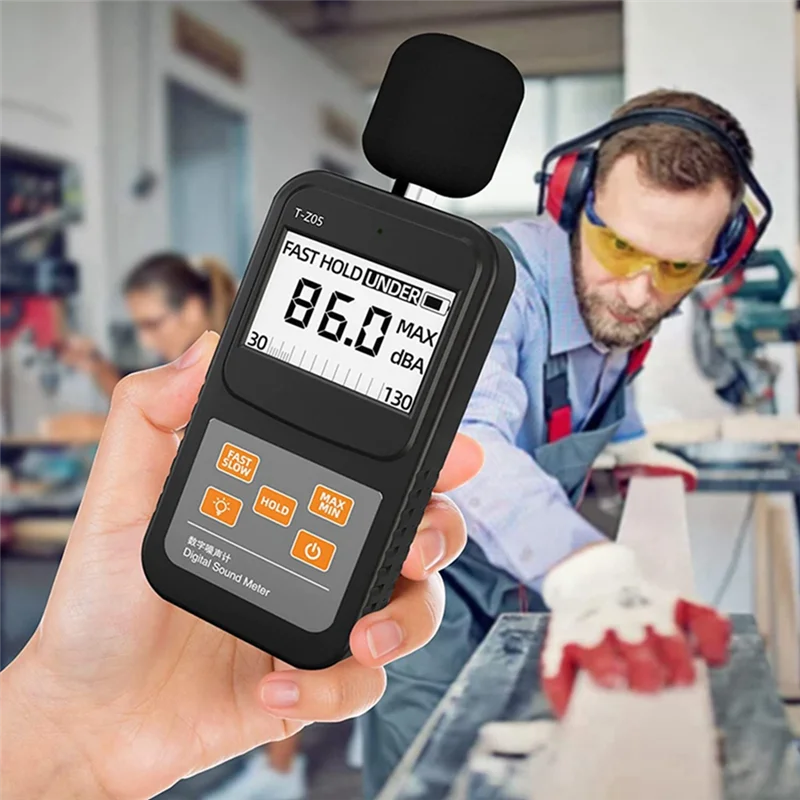 A88Z Digital Sound Level Meter Handheld SPL Meter,30-130DB Audio Noise Measure, Larger Backlit LCD Display For Home Factorie