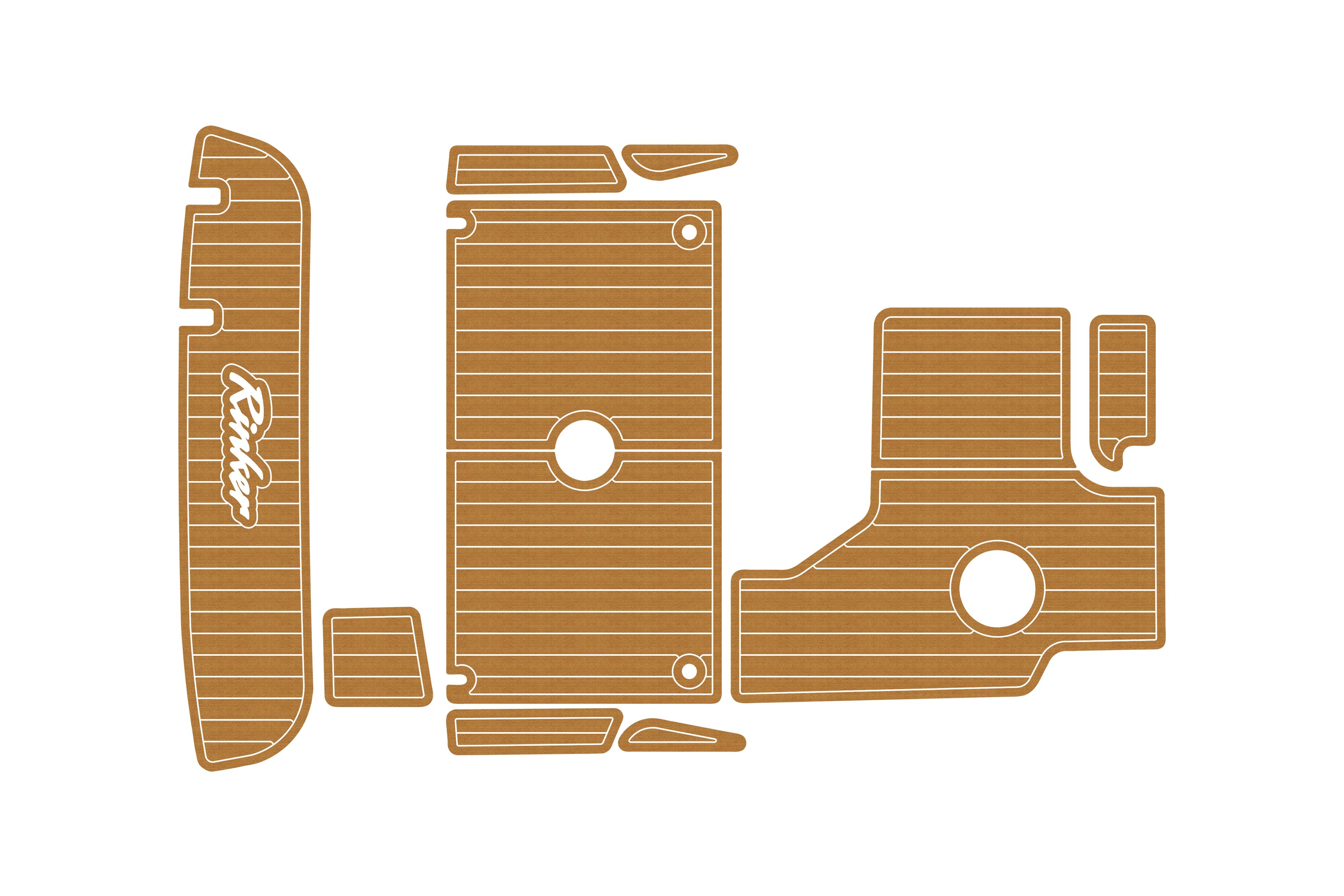 

Морской коврик из ПВХ с имитацией тика, нескользящий, из ЭВА-пены, 1/4 дюйма (6 мм), для Rinker 265 Fiesta Vee 1994-1996 гг.