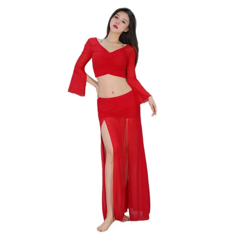 

New Oriental Indian Belly Dance Practice Performance Dress Breathable Mesh Outfit For Stage Dance Performance
