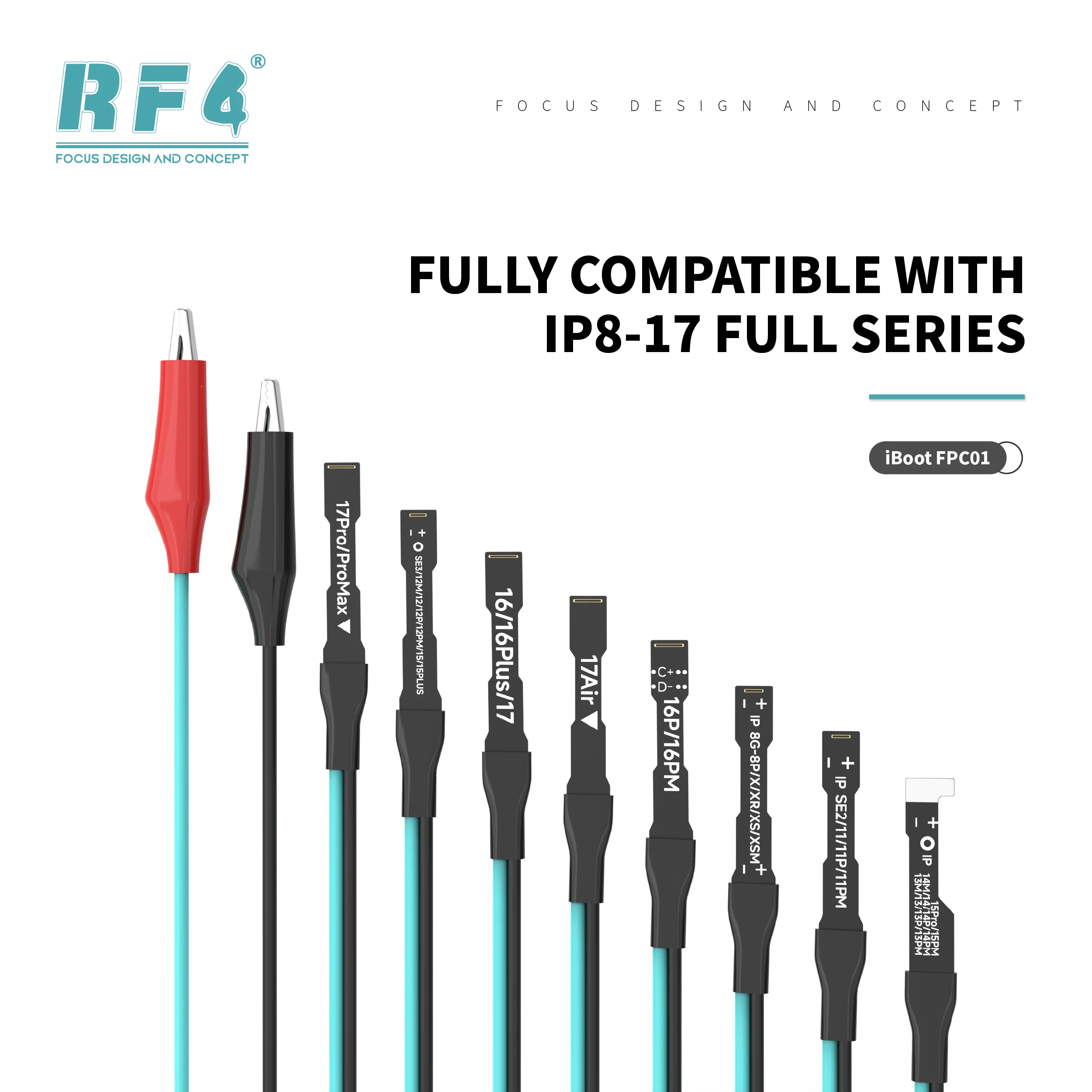 RF4 IBoot FPC01 Phone Power Air Boot Line DC Power Supply Test Cable for iPhone 8-11 12 13 14 15 17 Motherboard Activation Cord