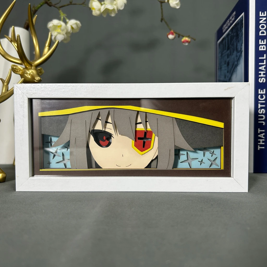 Cute Waifu Megumin LED Light Box Kawaii Room Decor Book Shelf Backlight Lovely Present for Manga Kids Friends Anime Lightbox