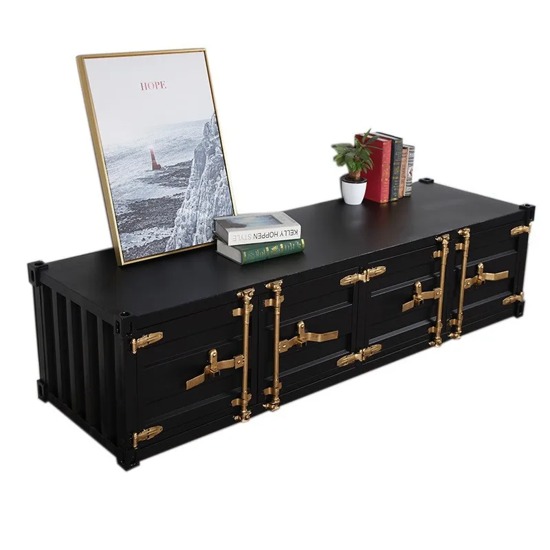 

Industrial style, coffee table, rectangle, TV cabinet, small apartment, personality, wrought iron, retro, creative