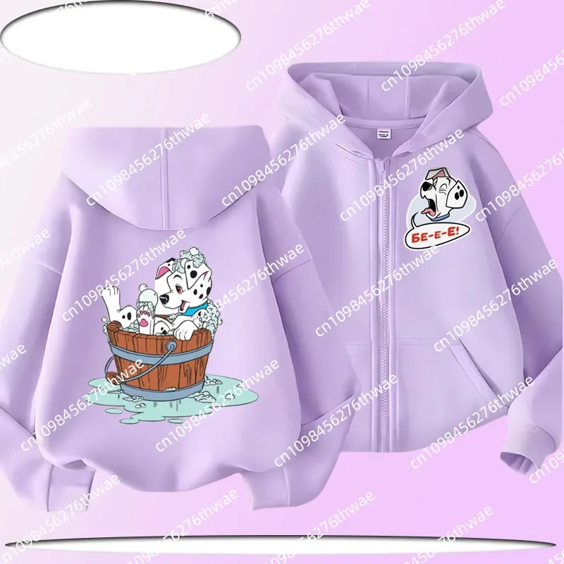 

Новая стильная весенне-осенняя куртка, детская рубашка с капюшоном на молнии и пятнистым собачьим принтом для мальчиков и девочек, повседневная рубашка