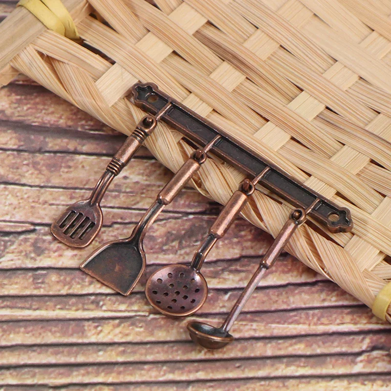 Miniaturowa łopatka do domku dla lalek, łyżka do zupy, pojemnik do przechowywania, symulacja przyborów kuchennych