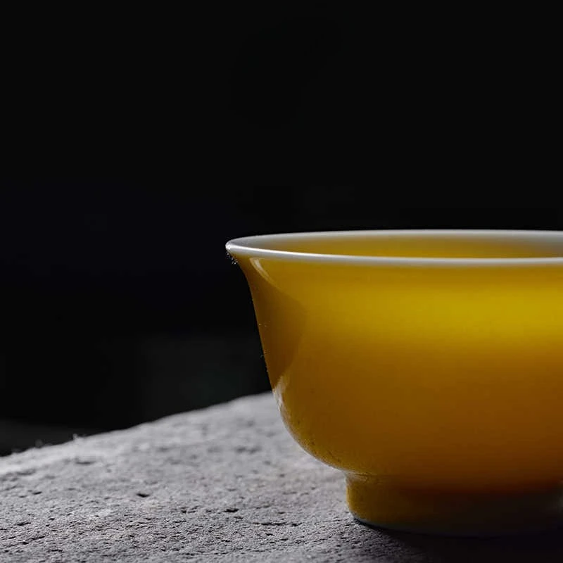 All handmade monochrome glaze, Jingdezhen, Kuokou, Ming Dynasty, 6 40ml high-temperature tea cups