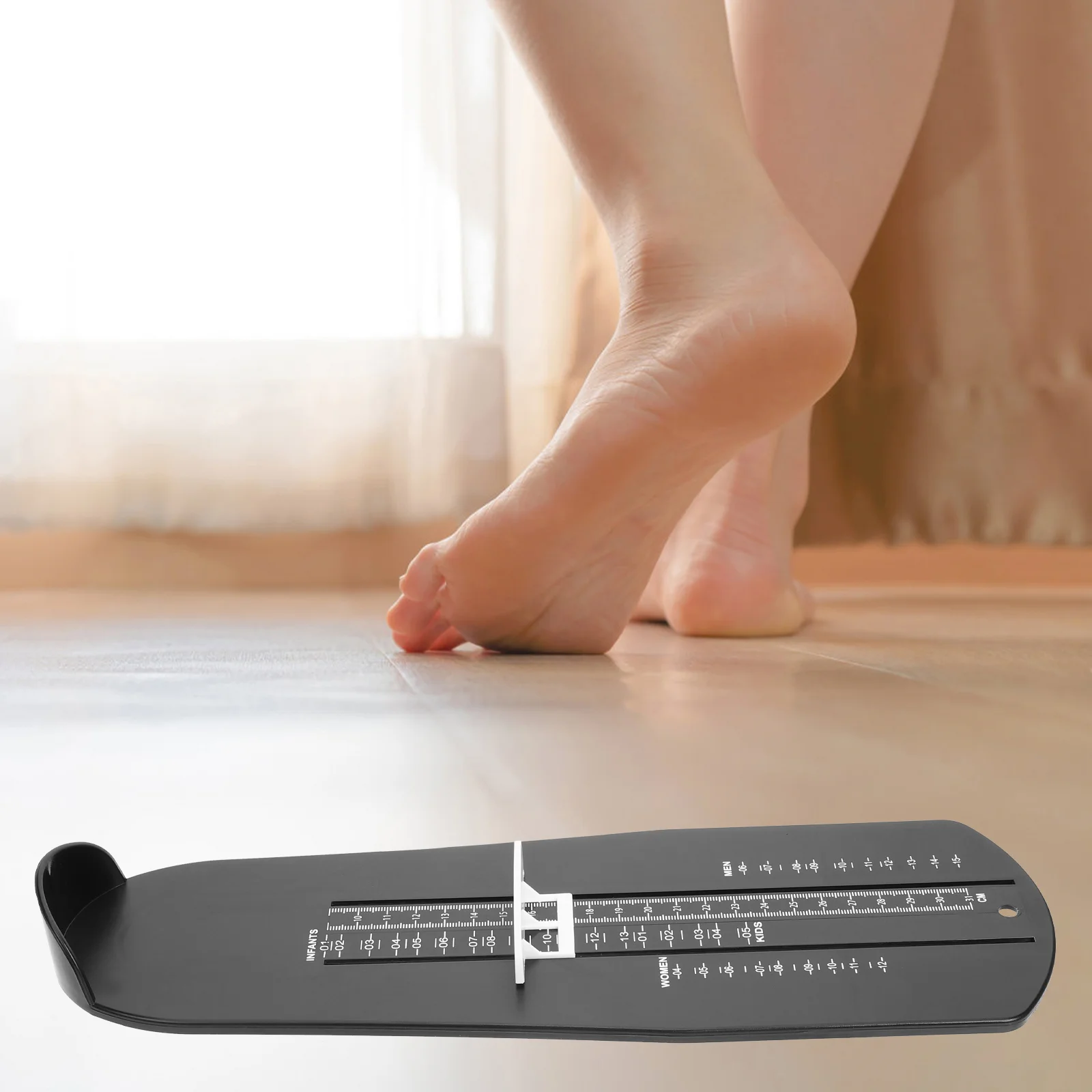 2 Pcs Foot Measurement Device Measuring Ruler with Size Chart Tool Feet Shoe Measurer Black Sizer Devices Man