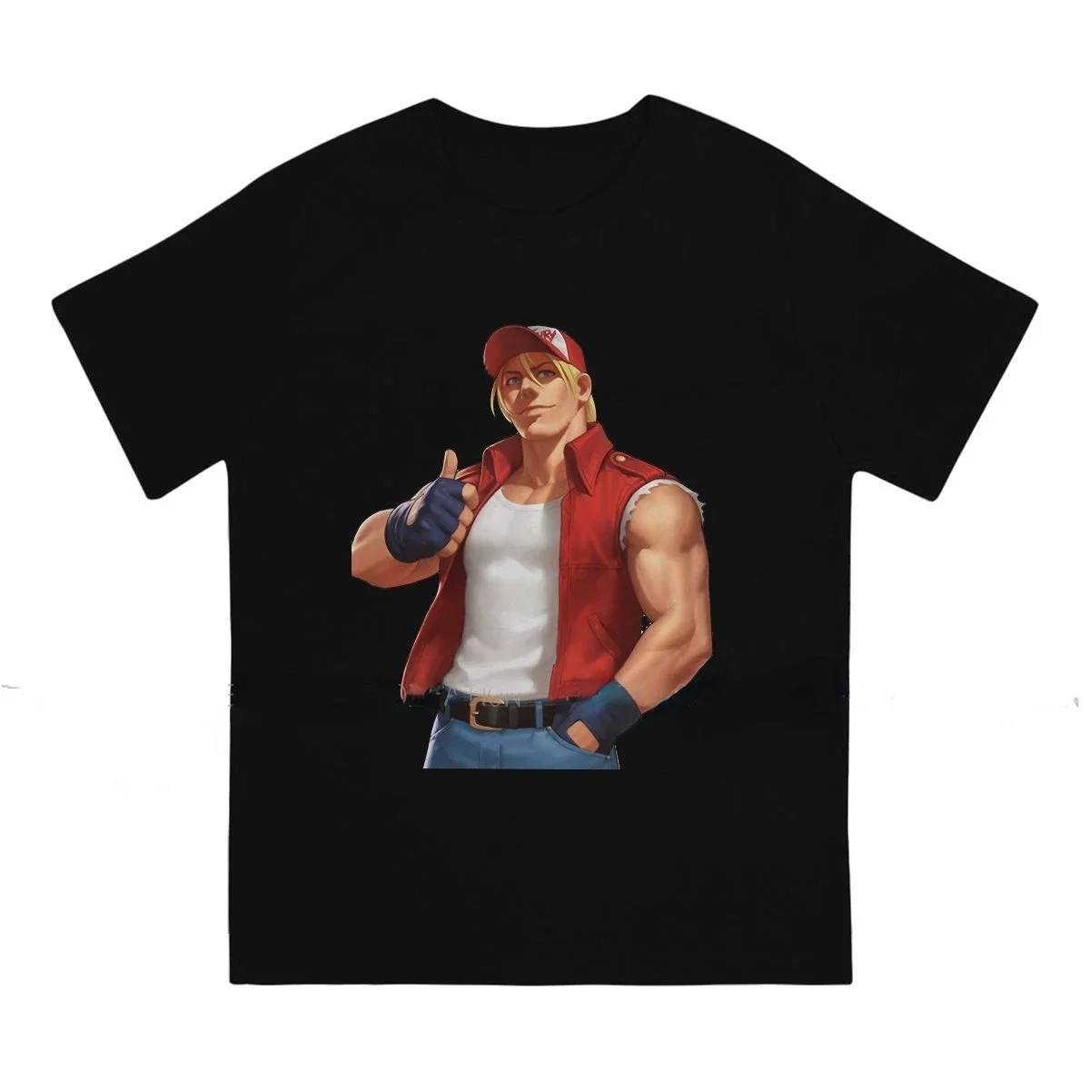 THE KING OF FIGHTERS Male Style low price Tops T Shirt Round Neck Terry Bogard Fatal Fury Hipster TShirts graphic t shirts