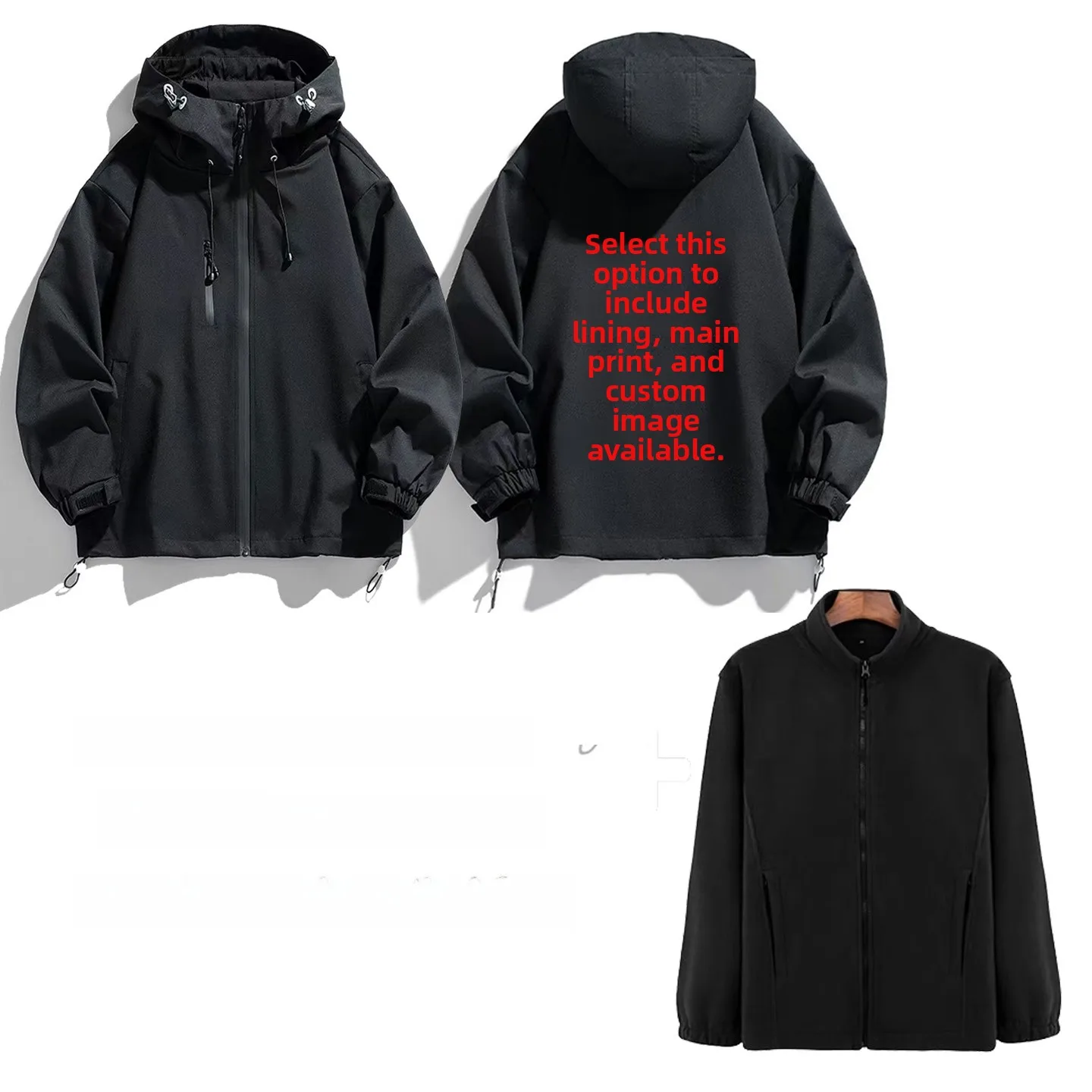 

ex Anime Themed Spring Autumn Winter Jaet with Inner Liner Windproof Polyester Zipper Closure Hooded Coat for Men And W...